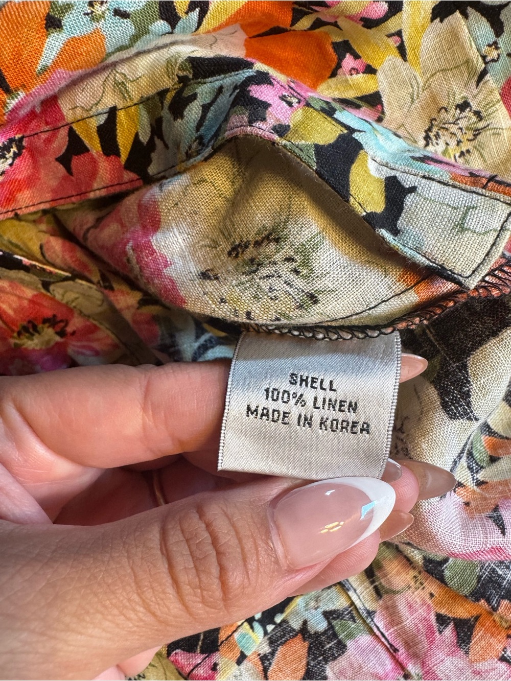 Vintage 90s Talbots 100% Linen Floral Button-Up Shirt | Cottagecore Boho | Size - Picture 5 of 6